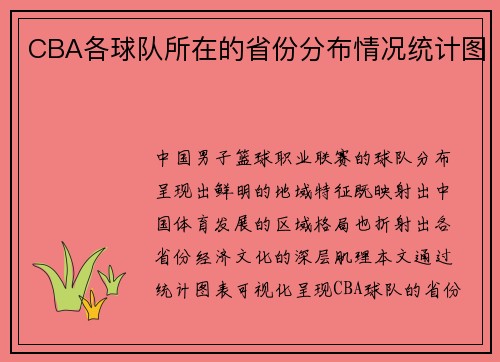 CBA各球队所在的省份分布情况统计图